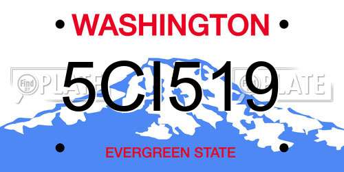 5CI519 Washington License Plate