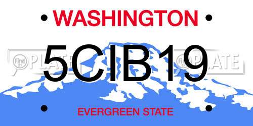 5CIB19 Washington License Plate