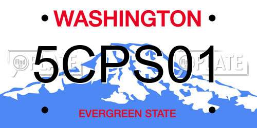 5CPS01 Washington License Plate