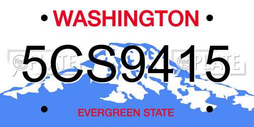 5CS9415 Washington License Plate