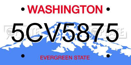 5CV5875 Washington License Plate