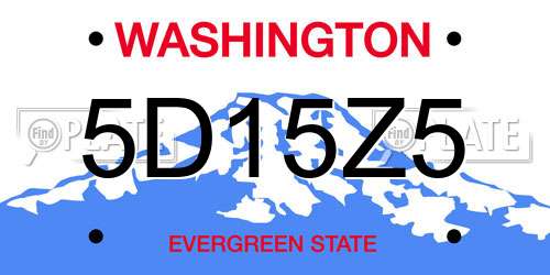 5D15Z5 Washington License Plate