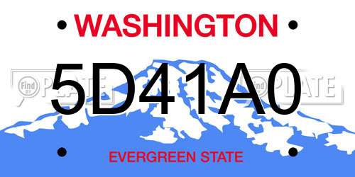 5D41A0 Washington License Plate
