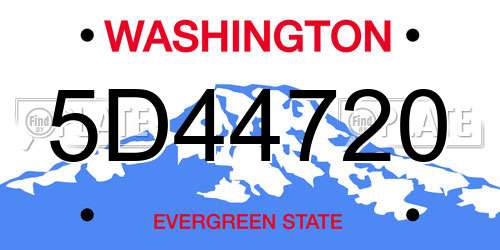 5D44720 Washington License Plate