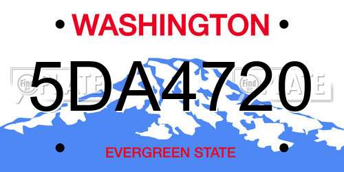 5DA4720 Washington License Plate
