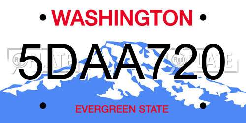 5DAA720 Washington License Plate