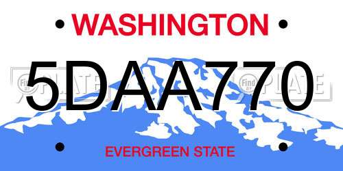 5DAA770 Washington License Plate
