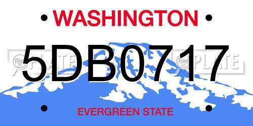 5DB0717 Washington License Plate