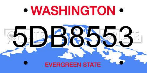 5DB8553 Washington License Plate
