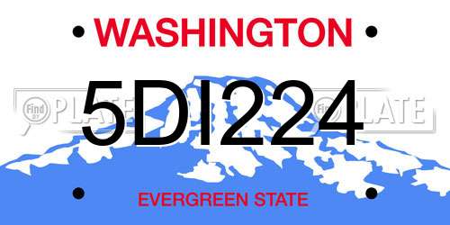 5DI224 Washington License Plate