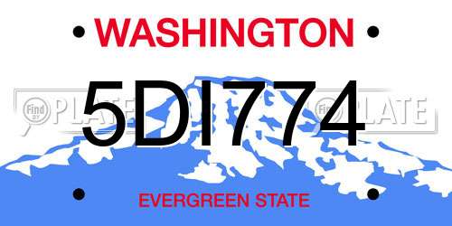 5DI774 Washington License Plate