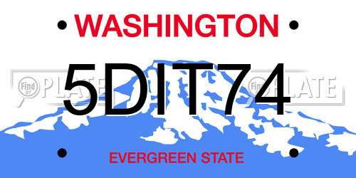 5DIT74 Washington License Plate