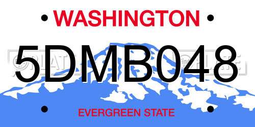 5DMB048 Washington License Plate