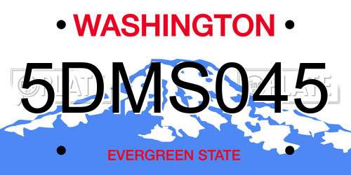 5DMS045 Washington License Plate