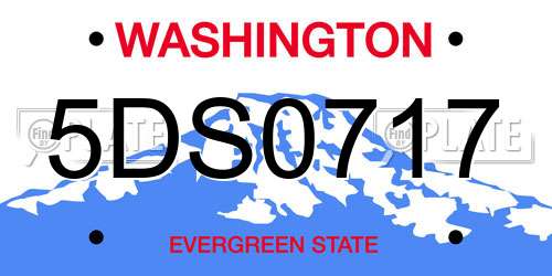 5DS0717 Washington License Plate