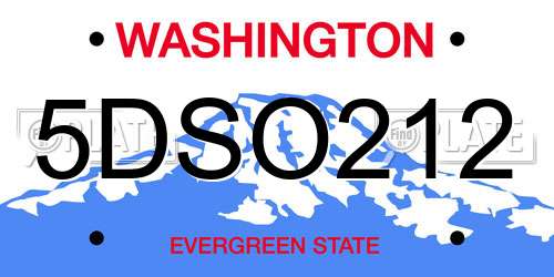 5DSO212 Washington License Plate
