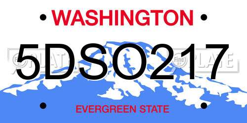 5DSO217 Washington License Plate