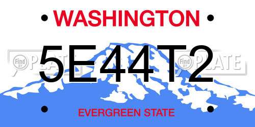 5E44T2 Washington License Plate