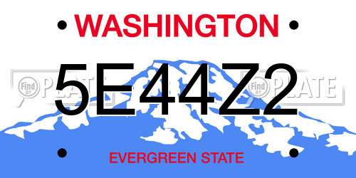 5E44Z2 Washington License Plate