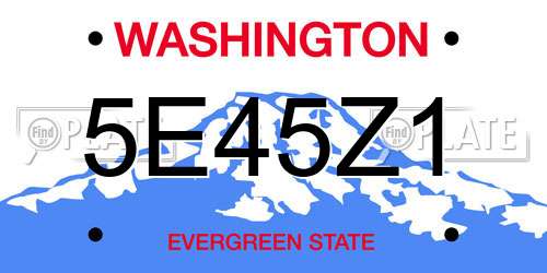 5E45Z1 Washington License Plate