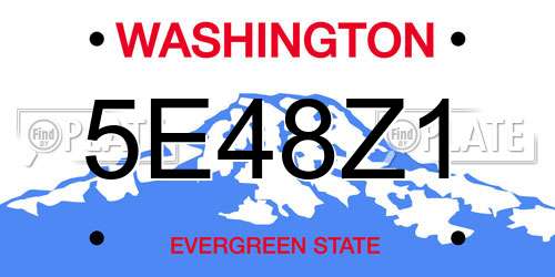 5E48Z1 Washington License Plate