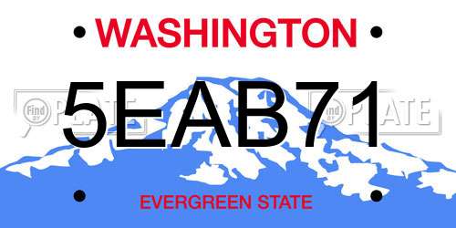 5EAB71 Washington License Plate