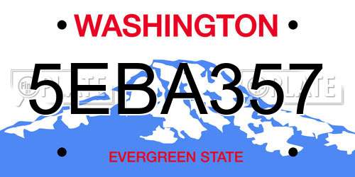 5EBA357 Washington License Plate