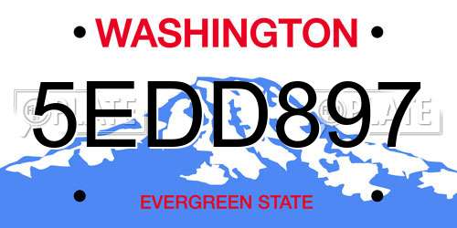 5EDD897 Washington License Plate