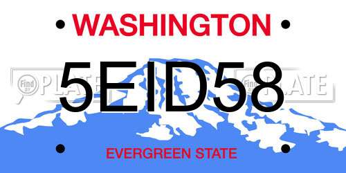 5EID58 Washington License Plate