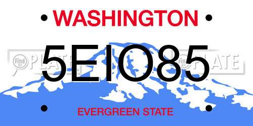 5EIO85 Washington License Plate
