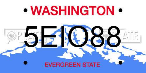 5EIO88 Washington License Plate