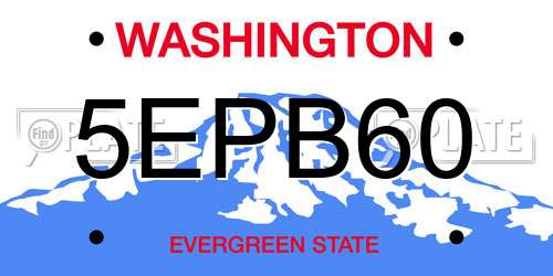 5EPB60 Washington License Plate