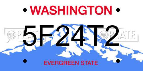 5F24T2 Washington License Plate