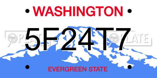5F24T7 Washington License Plate