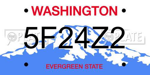 5F24Z2 Washington License Plate