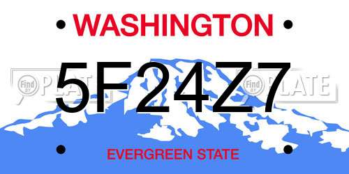 5F24Z7 Washington License Plate