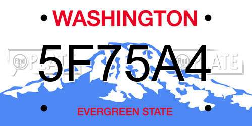 5F75A4 Washington License Plate