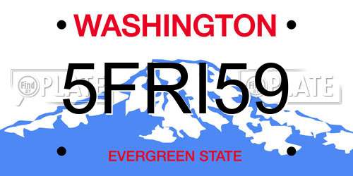 5FRI59 Washington License Plate