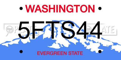 5FTS44 Washington License Plate