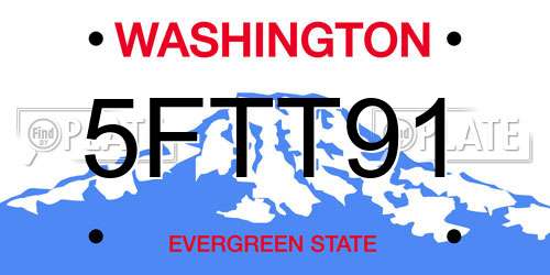 5FTT91 Washington License Plate
