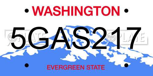 5GAS217 Washington License Plate