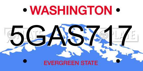 5GAS717 Washington License Plate