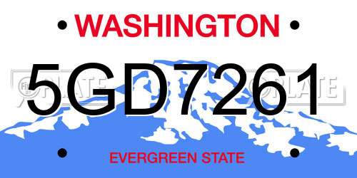 5GD7261 Washington License Plate