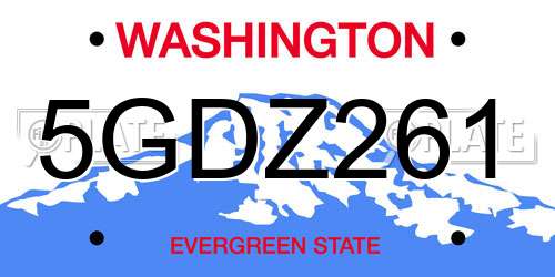 5GDZ261 Washington License Plate
