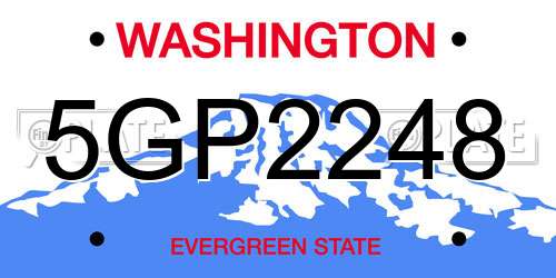 5GP2248 Washington License Plate