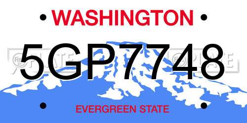 5GP7748 Washington License Plate