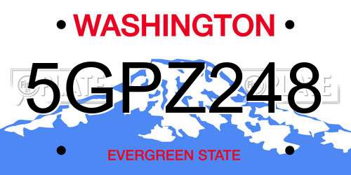 5GPZ248 Washington License Plate