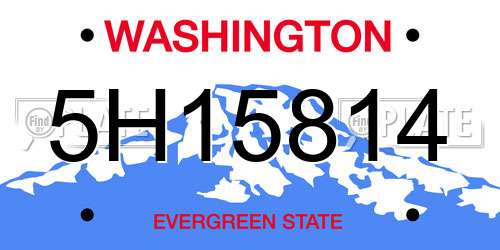 5H15814 Washington License Plate