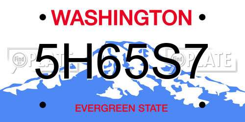 5H65S7 Washington License Plate