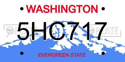 5HC717 Washington License Plate